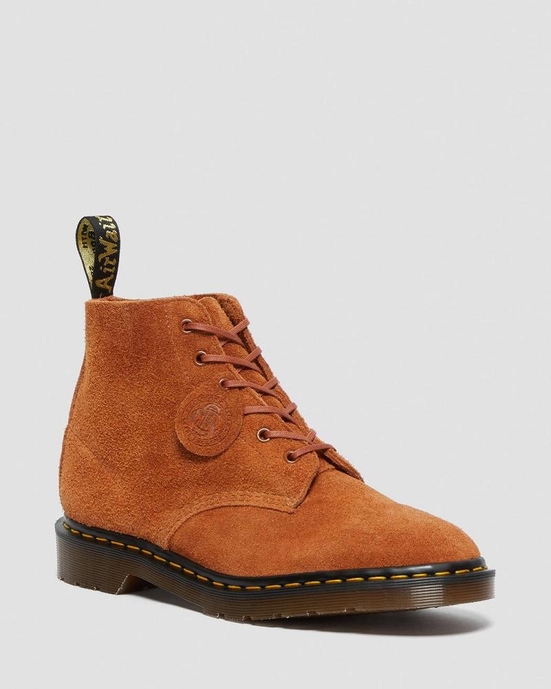 Dr Martens 101 Made in England Ruskind Ankelstøvler Herre Brune | DK 407CTV